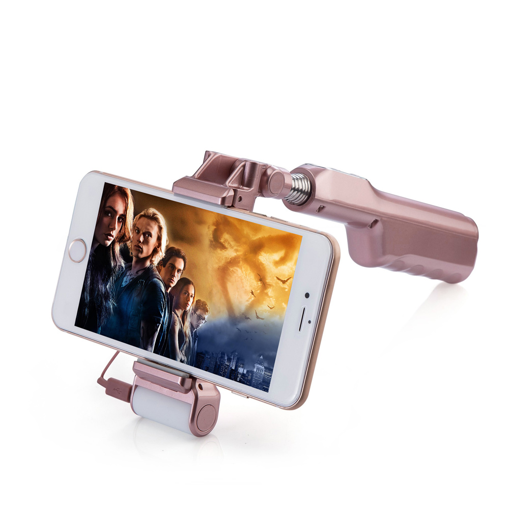 Bluetooth Selfie Stick with 360¡ã LED Fill Light and Rearview Mirror - Rose Gold Color-12
