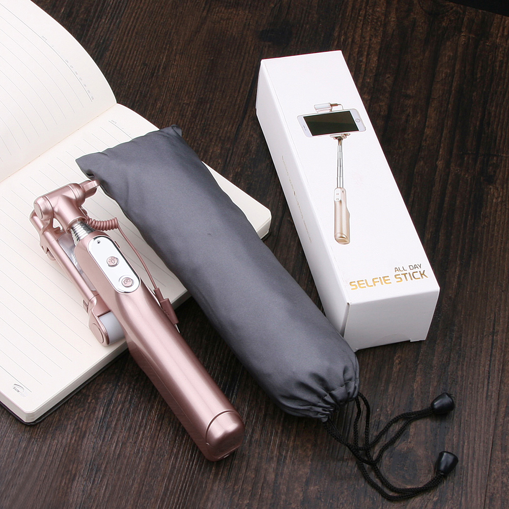 Bluetooth Selfie Stick with 360¡ã LED Fill Light and Rearview Mirror - Rose Gold Color-14