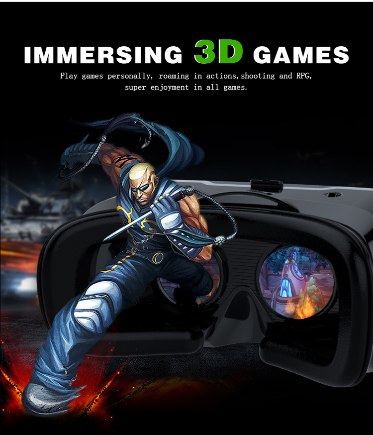 SHINECON 2.0 VR Virtual Reality Glasses Box 360 Degree Panoramic - Black-5