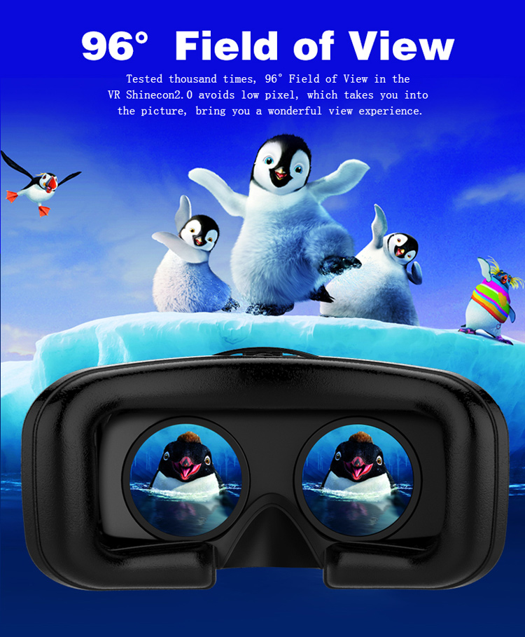 SHINECON 2.0 VR Virtual Reality Glasses Box 360 Degree Panoramic - Black-7