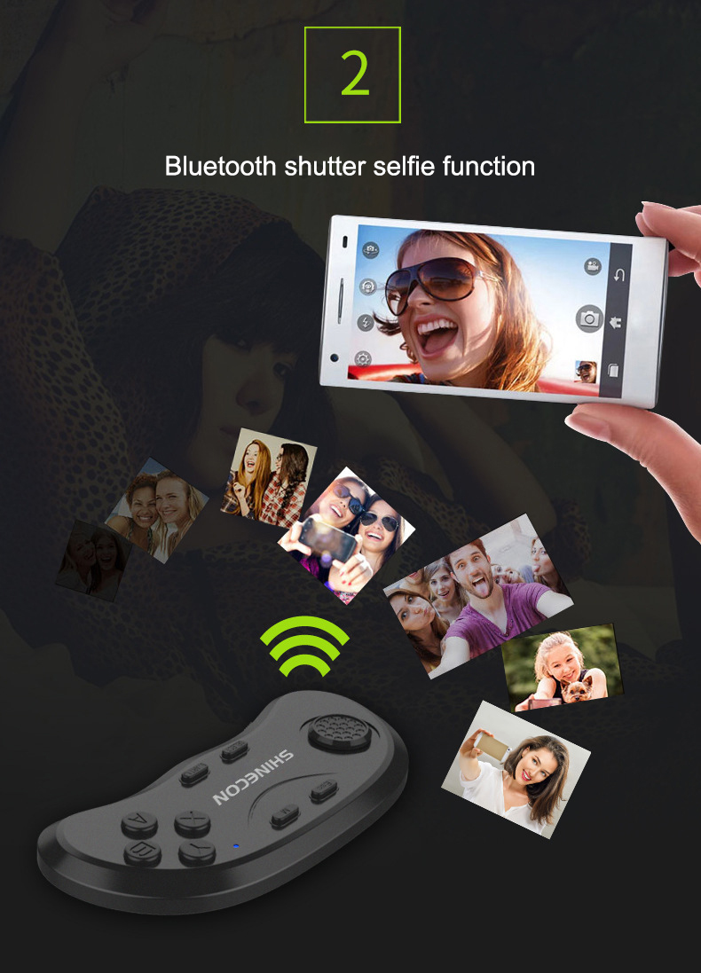 VR Shinecon Bluetooth Remote Control Game Handle Wireless Shutter