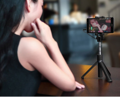 Huawei Honor Cellphone Tripod Stand Selfie Stick Audio Cable Control (CE Certified) - Black-16