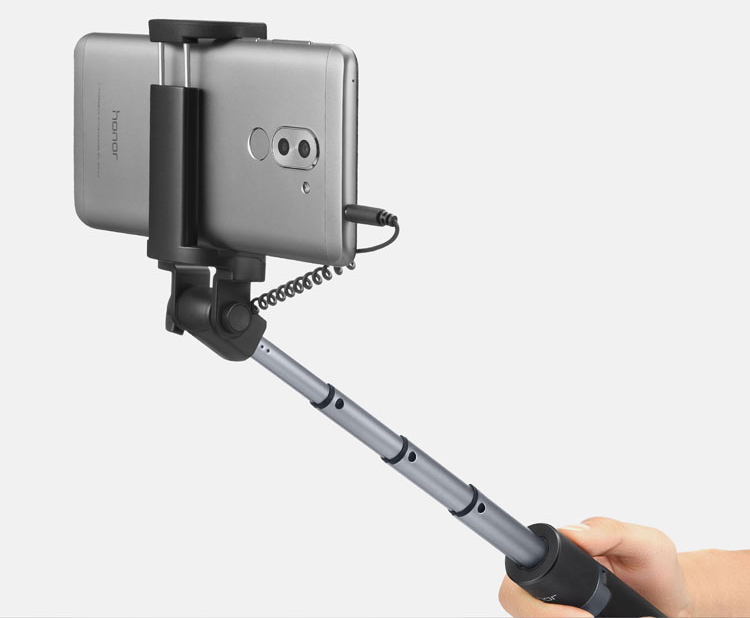 Huawei Honor Cellphone Tripod Stand Selfie Stick Audio Cable Control (CE Certified) - Black-17