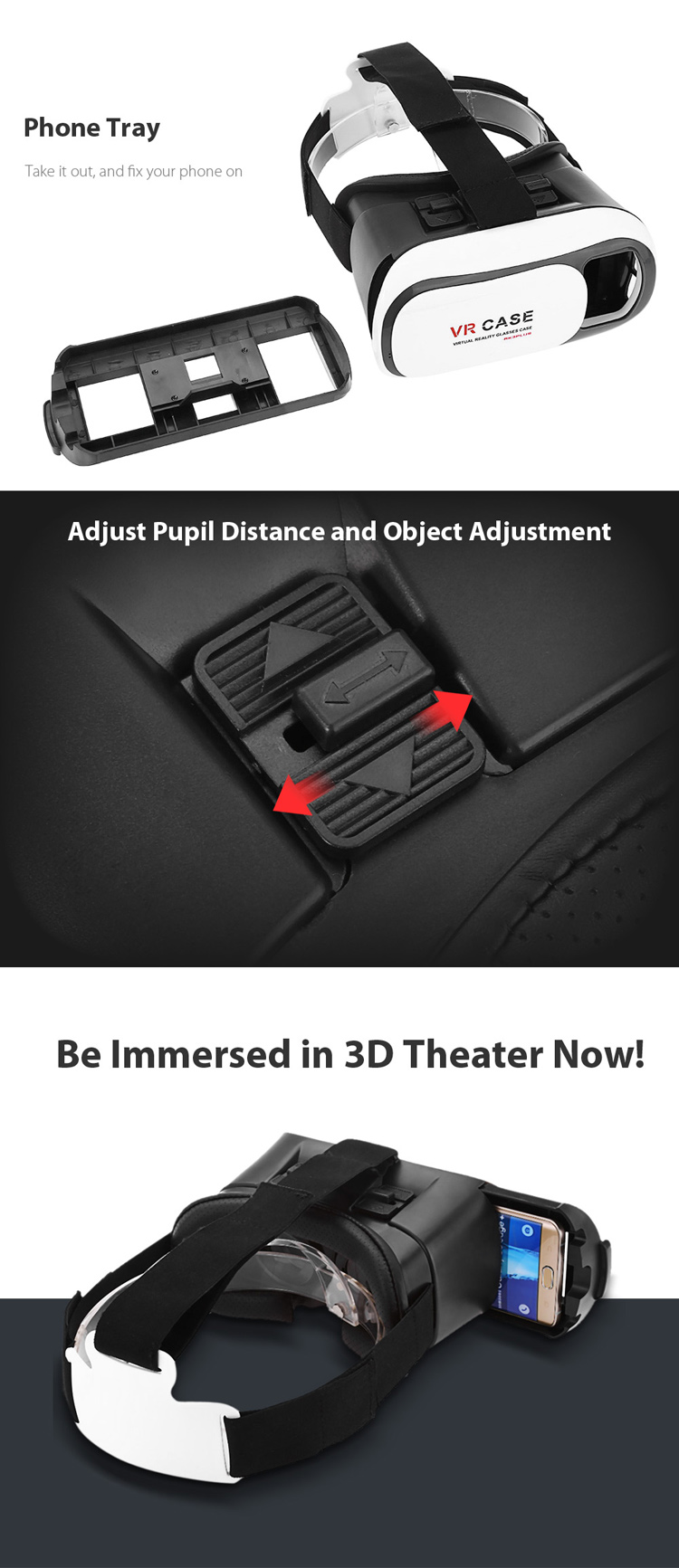VR CASE RK3Plus 3D VR Glasses Home Theater Virtual Reality Headset-2
