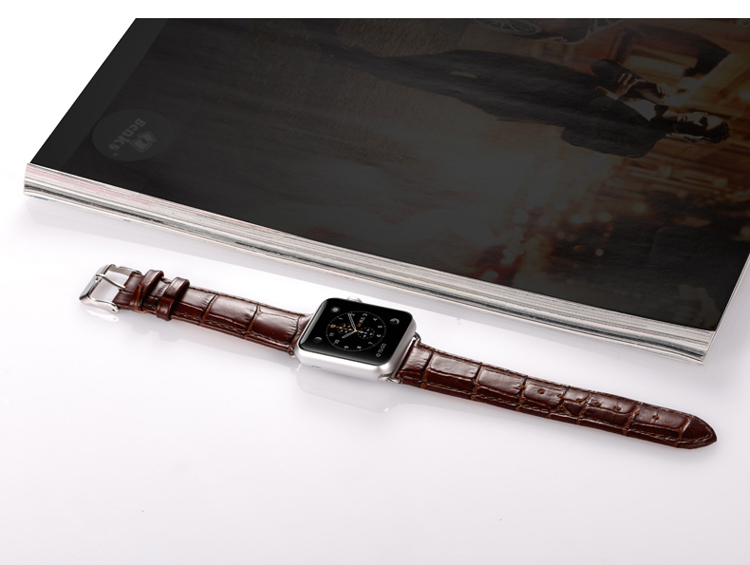 BENKS Genuine Leather Watch Band Wristband for Apple Watch Series 1 Series 2 Series 3 38mm - Black-5
