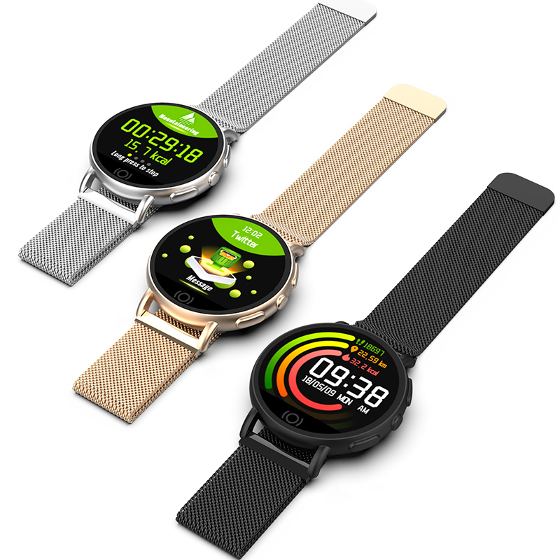 T7 Smart Watch Uomo Donna Sport Orologio Motion Record Pressione Sanguigna Smartwatch Per Android Ios - Oro-4