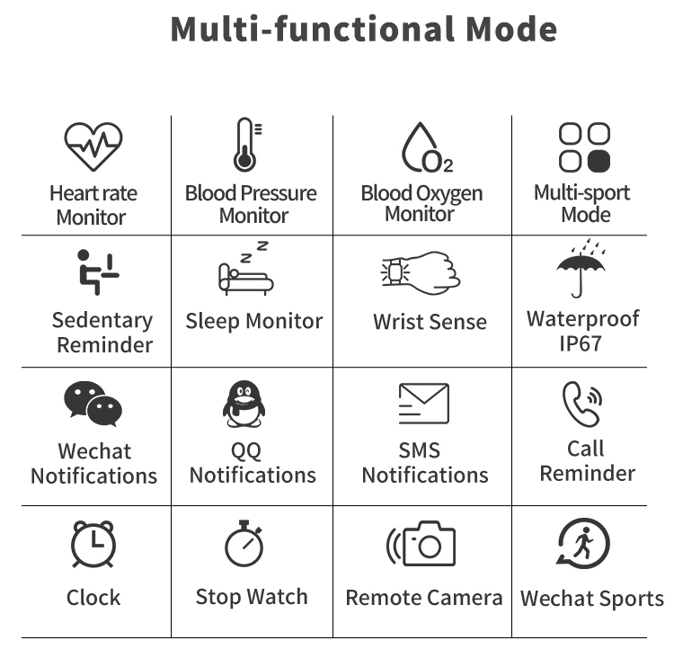 T7 Smart Watch Uomo Donna Sport Orologio Motion Record Pressione Sanguigna Smartwatch Per Android Ios - Oro-7