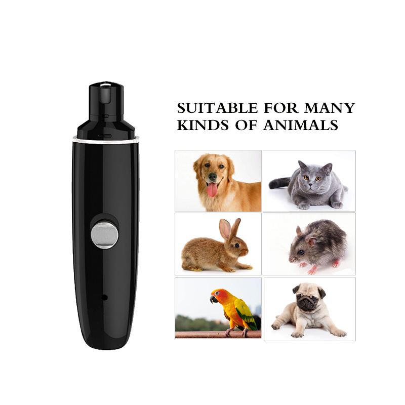 USB Recargable Pet Golder Nail Clippers Cat Paws Cortador de Uñas Recortador - Negro