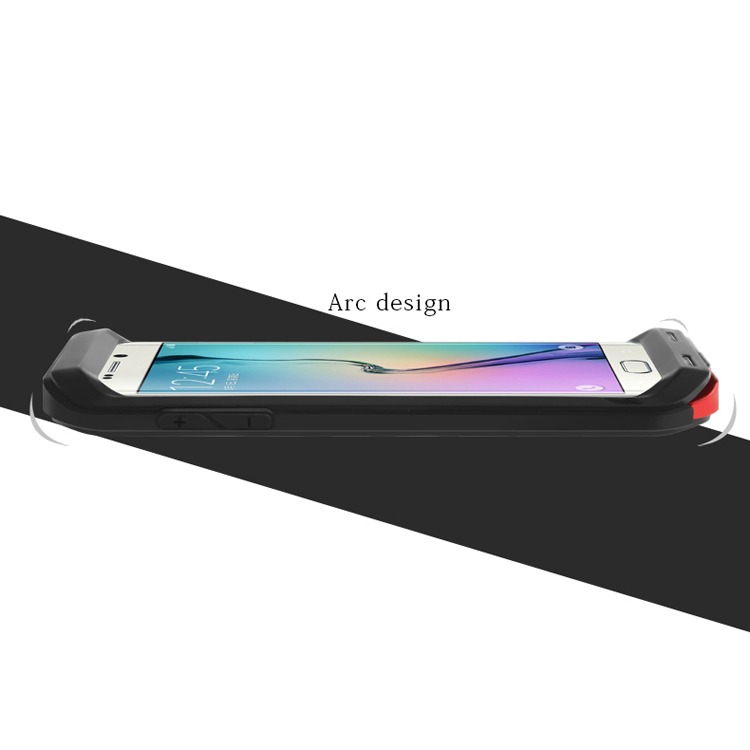 LOVE MEI Metal + Silicone Hybrid Case for Samsung Galaxy S6 Edge G925 - Black-2