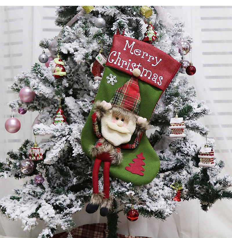 Weihnachtsstrumpf Santa Claus Socken Geschenkbeutel Weihnachtsbaum Hängende Dekoration - Schneemann