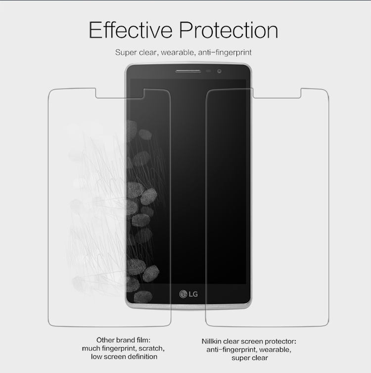 NILLKIN Anti-fingerprint Clear Screen Protector for LG G4 Stylus G Stylo-2