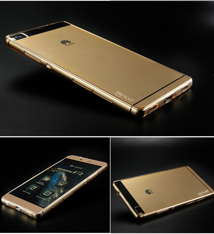 LENUO Lotto Series Soft TPU Skin Cover for Huawei Ascend P8 - Brown-1