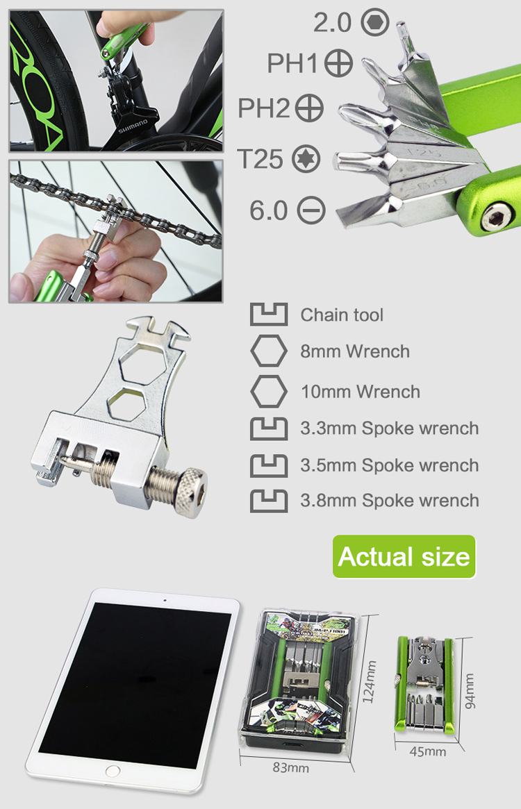 JAKEMY PJ-1001 11-in-1 Folding Bicycle Wrench Repair Tool-2