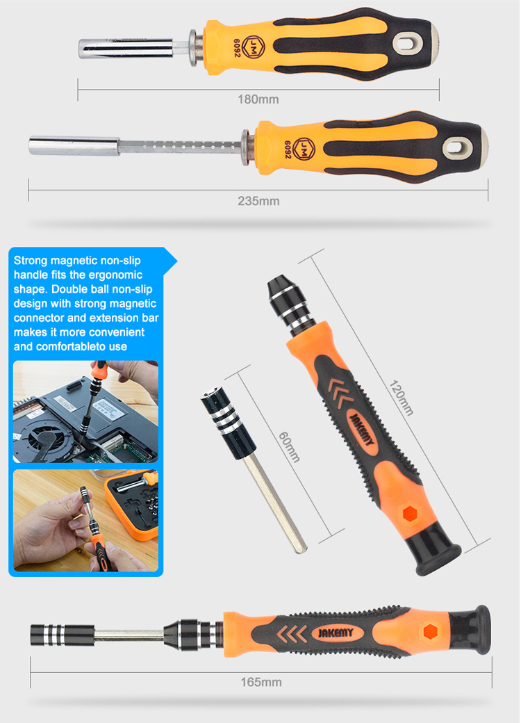 JAKEMY JM-6092B 58-in-1 Portable Multi-function Magnetic Screwdriver Bit Set Hand Tool-4