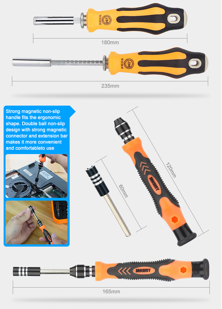 JAKEMY JM-6098 66-in-1 Handle Screwdriver Tools Screw Driver Socket Extension Bar Repair Tool-7