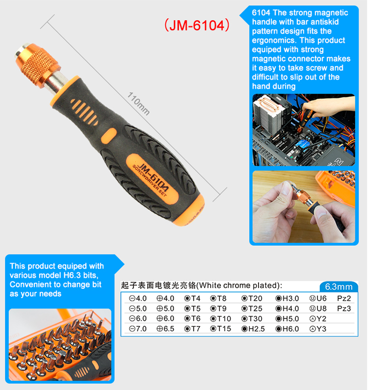 JAKEMY JM-6104 31-in-1 Screwdriver Set Altitude Demolished Home Repair Tool Kit-4