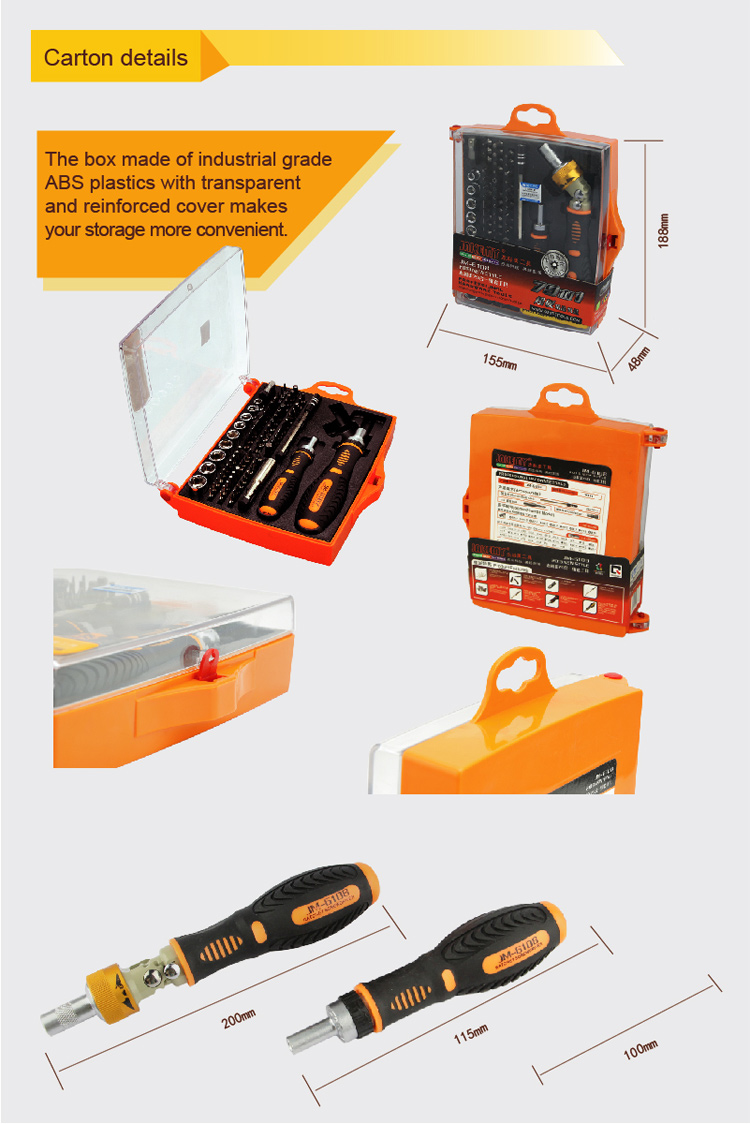JAKEMY 79-in-1 Speedy Labor-saving Ratchet Tool Set with 1/4 Socket Connector (JM-6108)-3