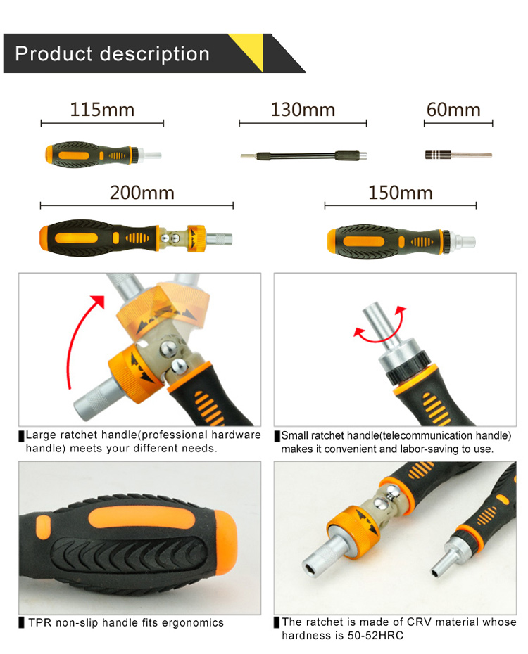 JAKEMY JM-6112 69-in-1 Portable Screwdriver Telecommunications Hardware Hand Tools Set-15