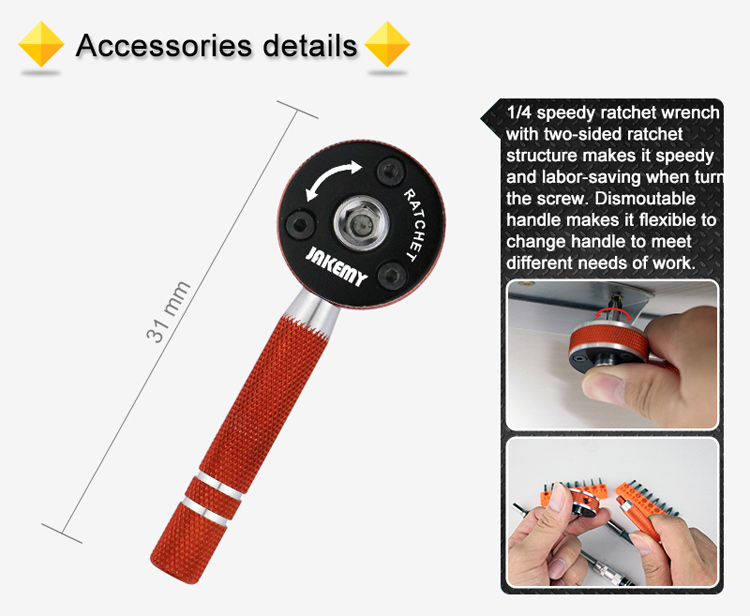 JAKEMY JM-6119 19 in 1 Multipurpose Precision Screwdriver Ratchet Repair Tools Kit-2