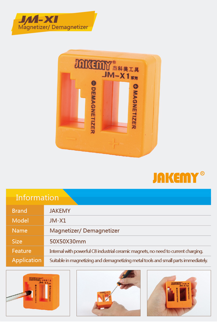 JAKEMY JM-X1 Magnetizer Demagnetizer for Steel Screwdriver Blades Tweezers-1