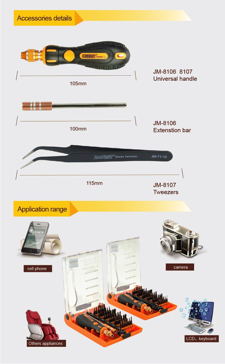 JAKEMY JM-8106 38 in 1 Precision Screwdriver Set Disassemble Laptop Mobile Phone Repair Tools-3