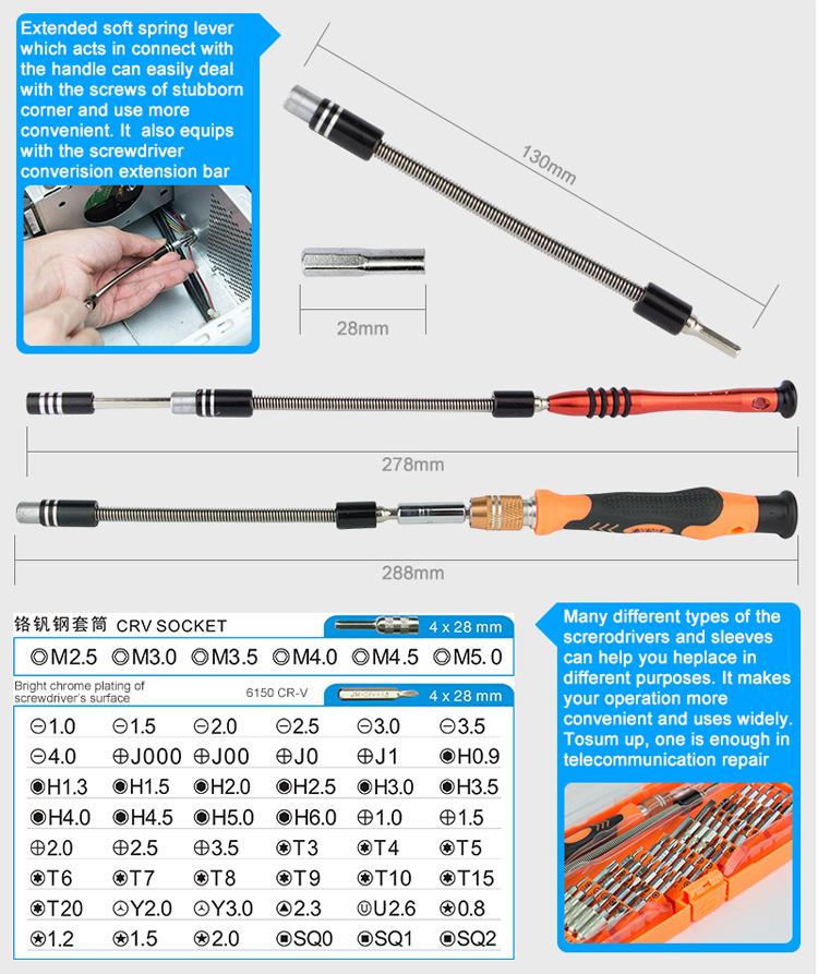 Juego De Reparación De Destornillador Intercambiable JAKEMY JM-8126 58-IN-1 Para PC Celular-4