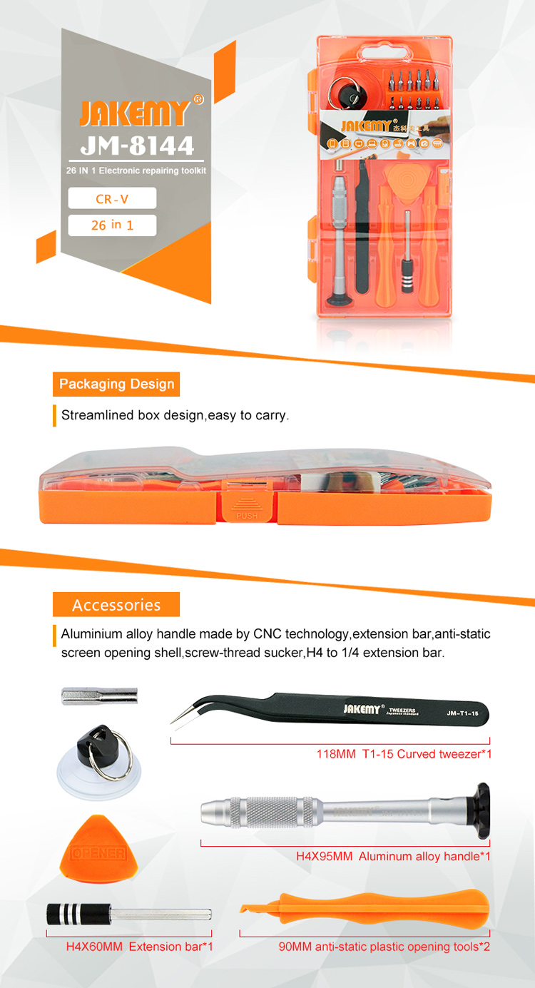 JAKEMY JM-8144 26-in-1 Versatile Screwdriver Repair Tool Kit-2