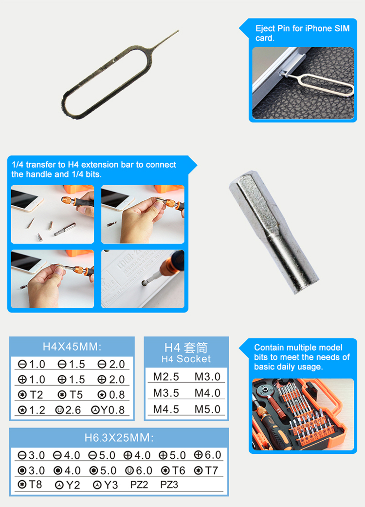 JAKEMY JM-8146 47-in-1 Multifunctional Household Maintenance Screwdriver Set Toolkit-6