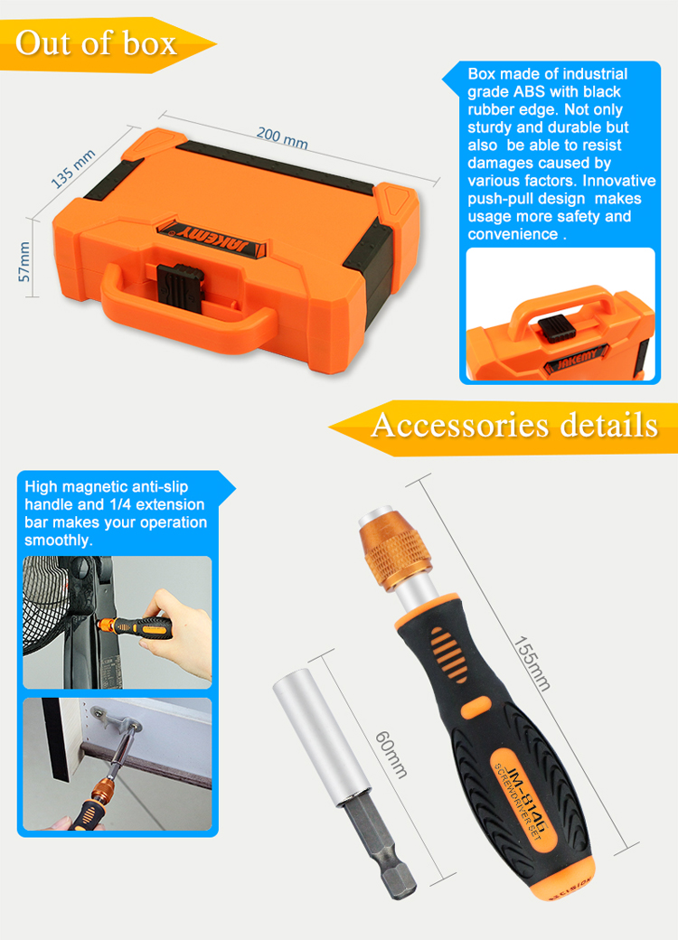 JAKEMY JM-8146 47-in-1 Multifunctional Household Maintenance Screwdriver Set Toolkit-2
