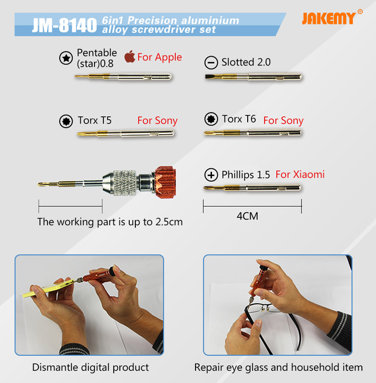 JAKEMY JM-8140 6-en-1 desmontaje profesional herramientas de apertura de reparación para Smartphone-3
