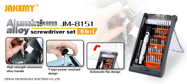 JAKEMY JM-8151 38-in-1 Professional Präzise Aluminiumlegierung Schraubendreher Set-4