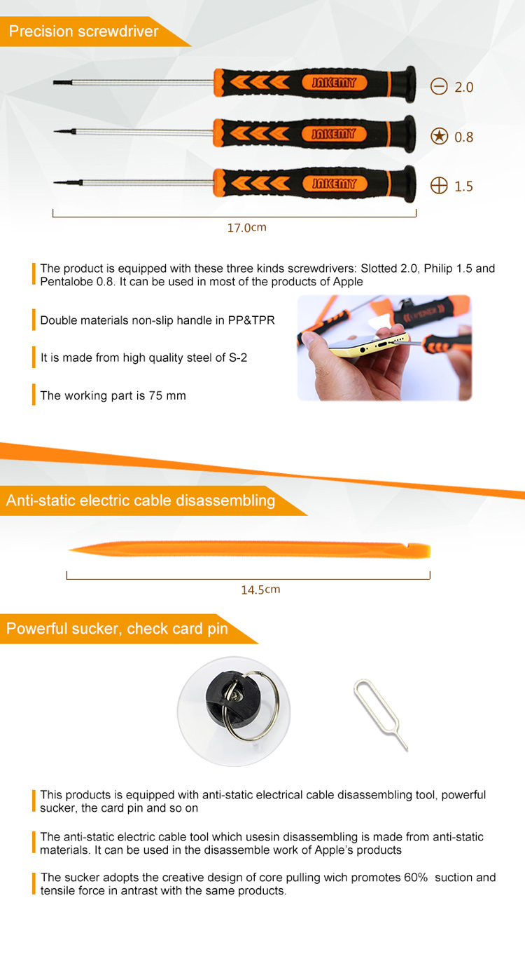JAKEMY JM-I84 7-in-1 Professional Opening Tools Precision Screwdrivers Set-3