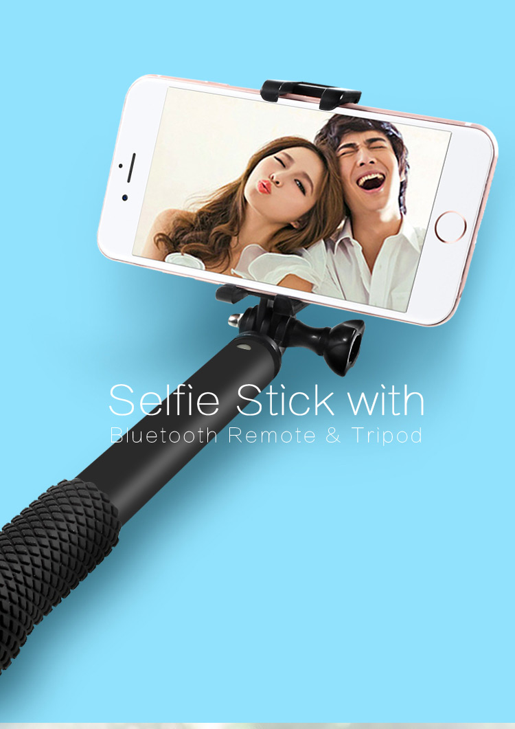 Handheld Selfie Stick Monópodo Extensible Con Control Remoto y Trípode de Bopro Para el Teléfono Celular de la Cámara GoPro - Azul