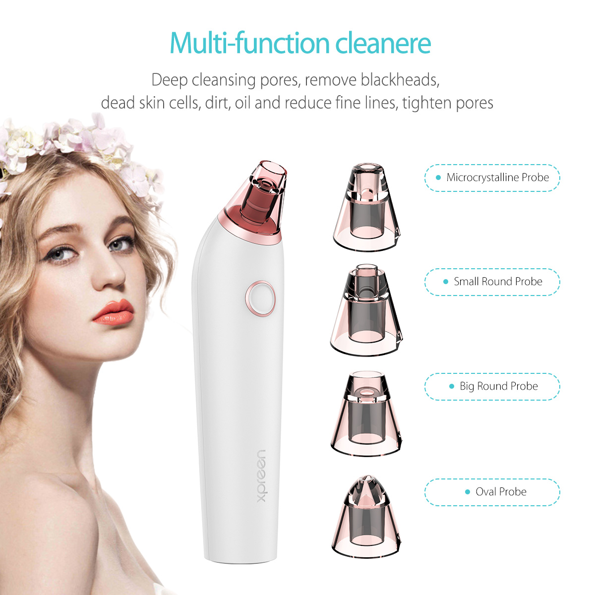 XPREEN XPRE027W Limpiador De Poros Recargable Microcristalino IPL Comedo Removedor Extractor De Espinillas-2