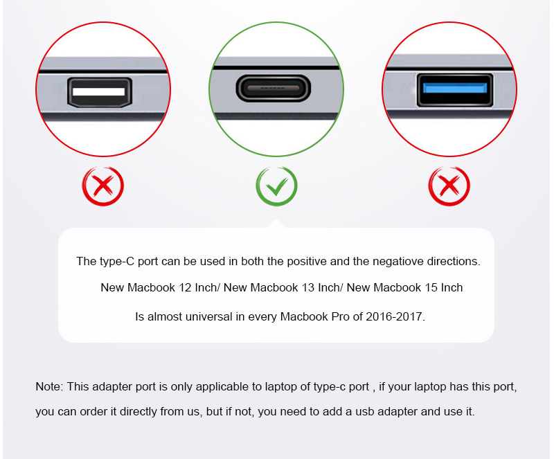 Double USB-C Hub Type-C à Thunderbolt 3 + Type-C + 4K HDMI + USB 3.0 x 2 + SD + Adaptateur de Lecteur de Carte MicroSD - Argent