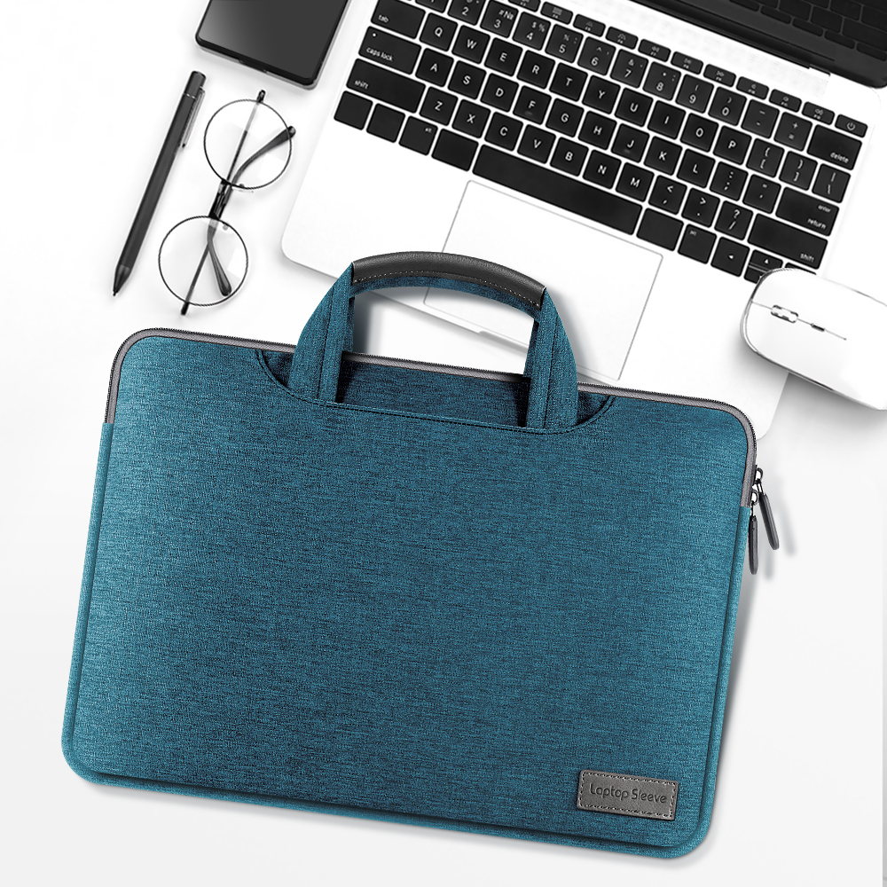 Laptop-tasche Mit Großer Kapazität Laptop Hülle Tasche Tasche Computerhandtasche Passt 15-zoll-laptop Und Tablet - Dunkelblau