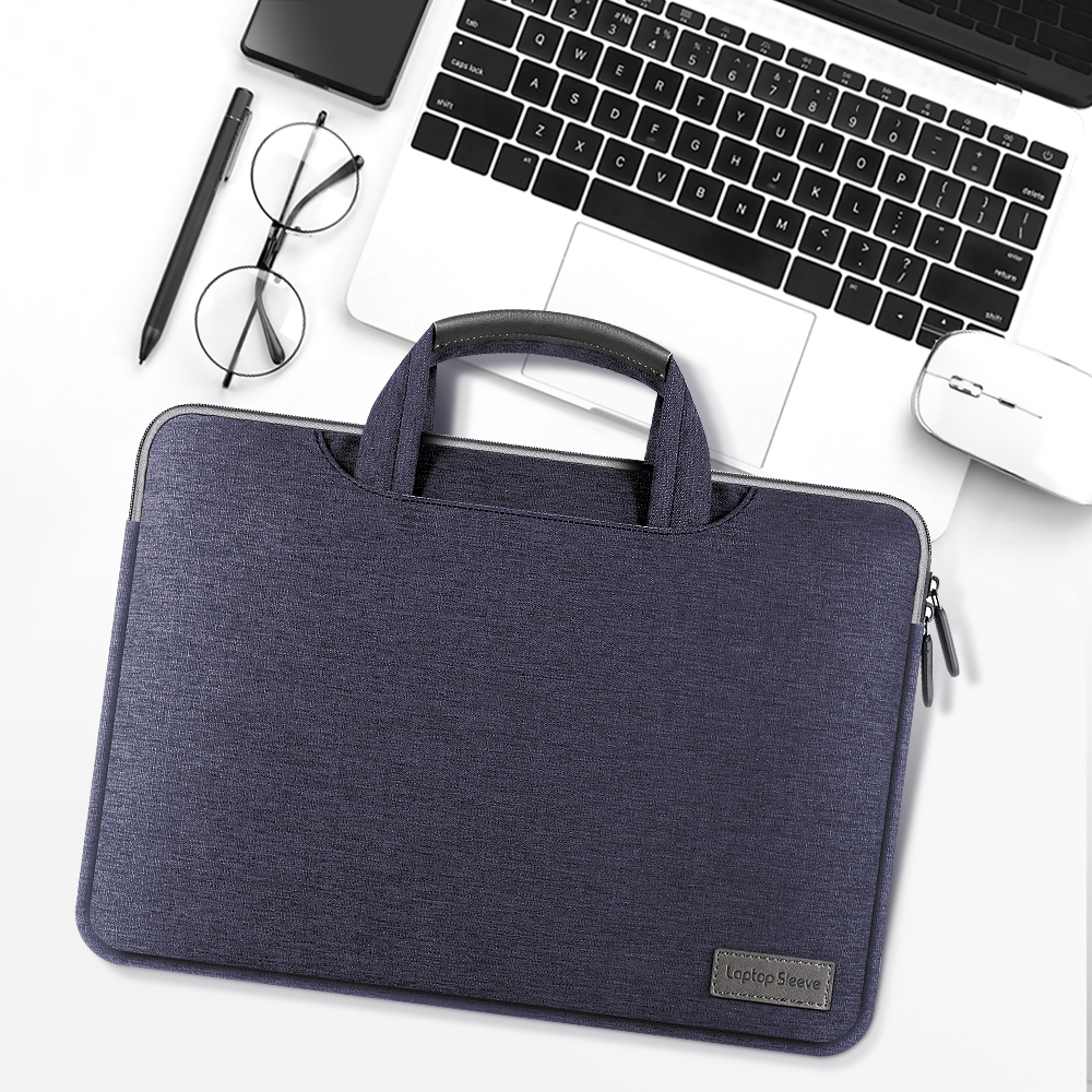 Laptop-tasche Mit Großer Kapazität Laptop Hülle Tasche Tasche Computerhandtasche Passt 15-zoll-laptop Und Tablet - Dunkelblau