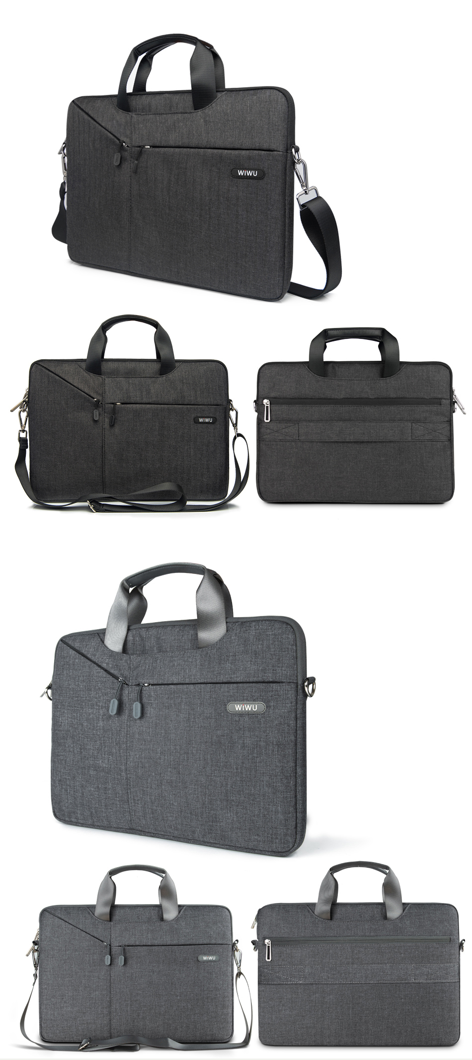 Bolsa de Transporte à Prova de Choques à Prova D'água Wiwu Para Laptops de Notebooks de 17,3 Polegadas Macbook - Preto