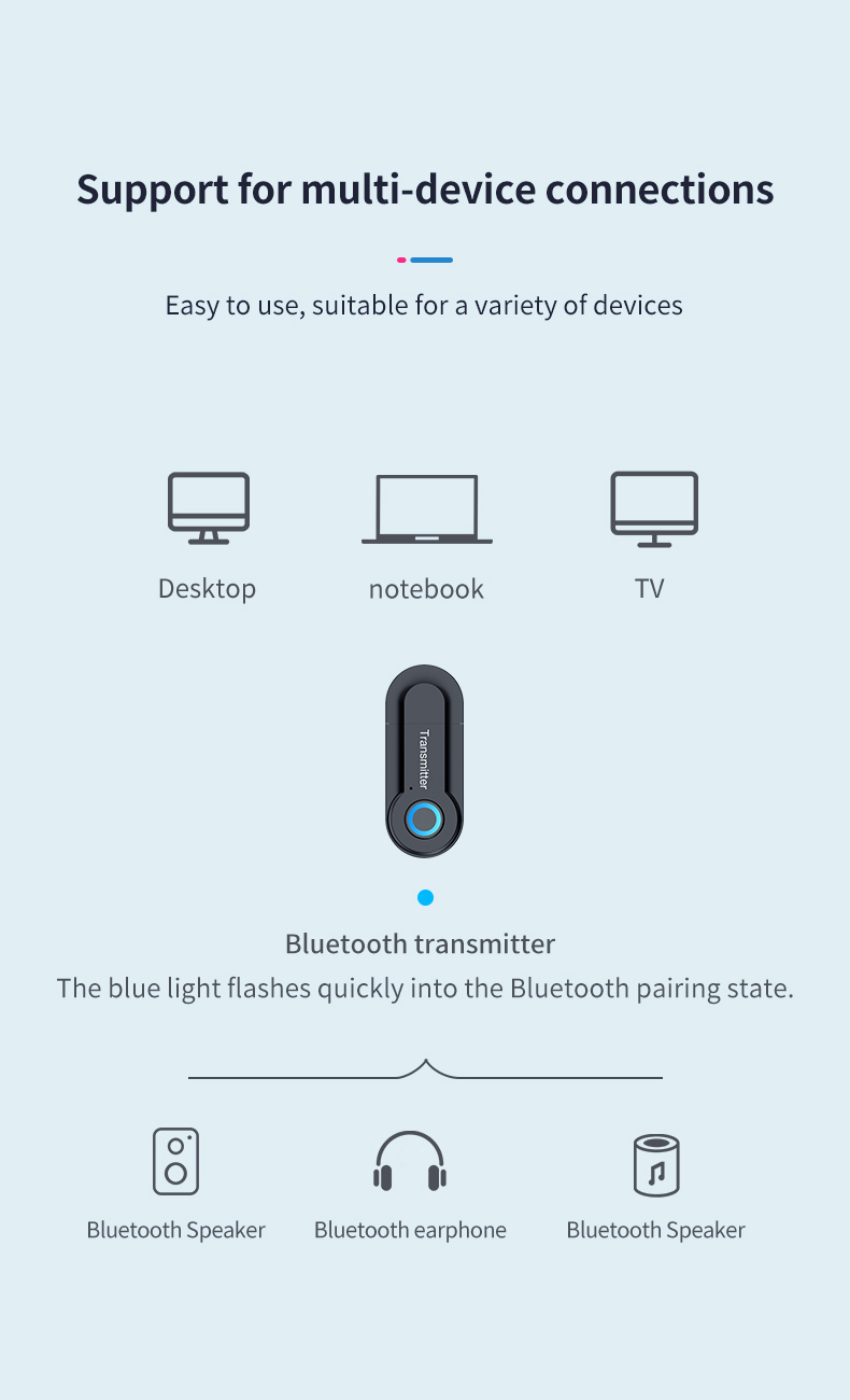 T09S Alta Fidelidade Bluetooth Audio Transmissor