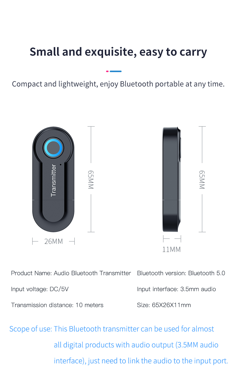 T09S Alta Fidelidade Bluetooth Audio Transmissor