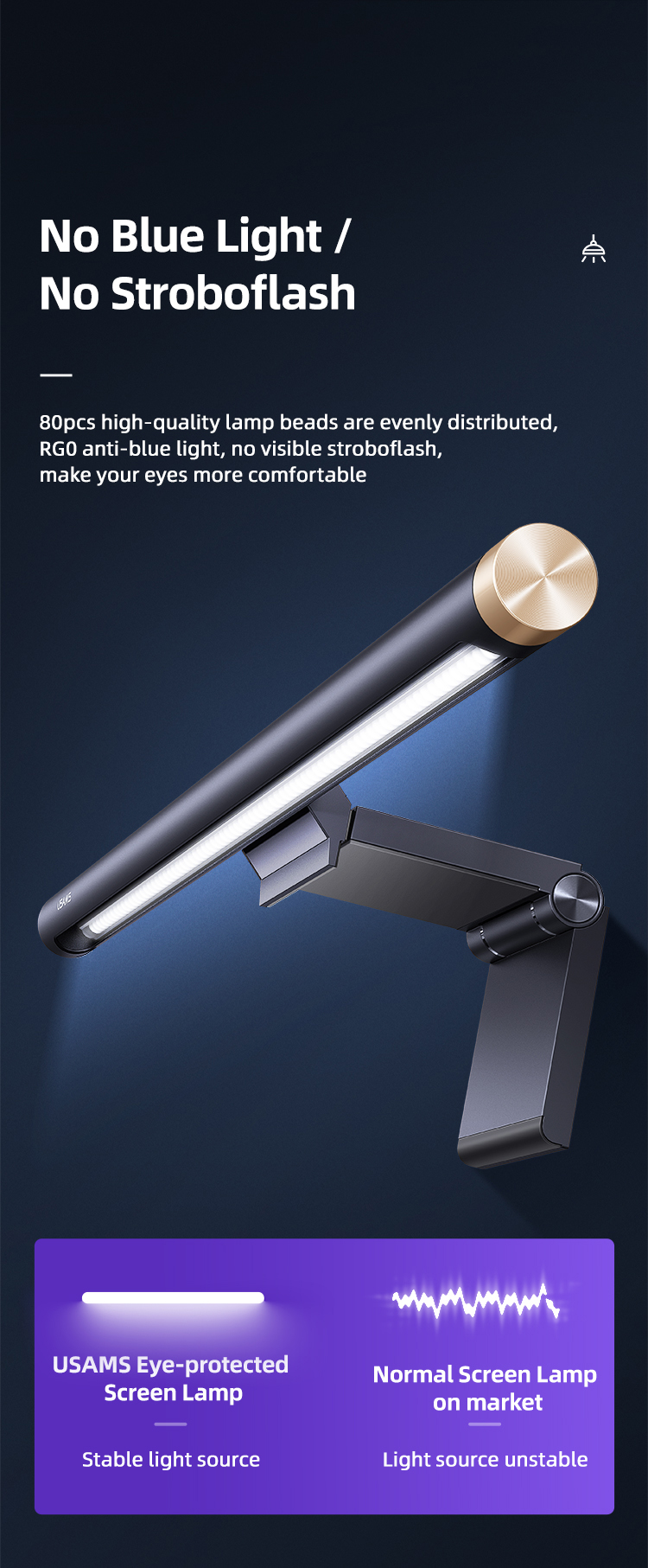 USAMS US-ZB224 Gaming Computer Screen LED Bar Desk Lamp Tablev 4