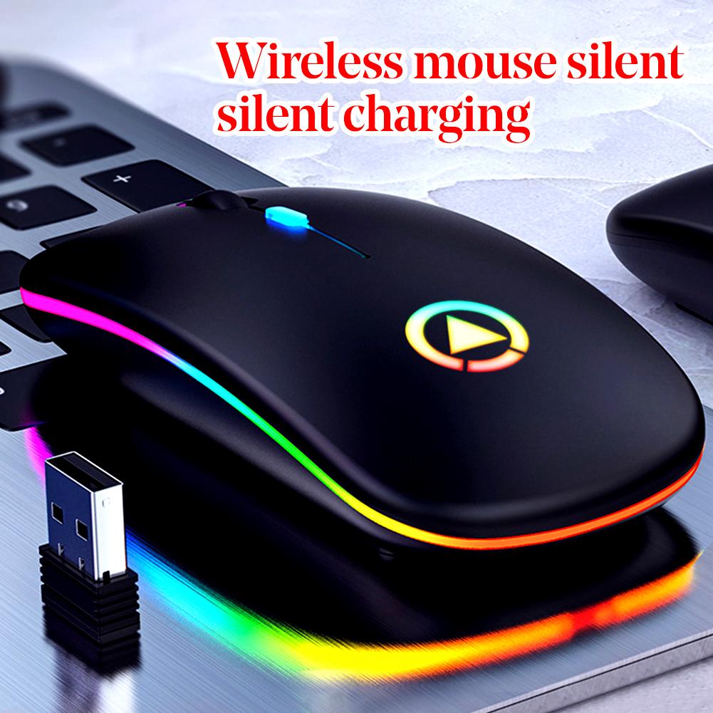 A2 Recarregável Mouse Sem Fio Silencioso DPI 16000 Ergonomia Óptica Para Jogos Laptop de Computador PC Office - Prata