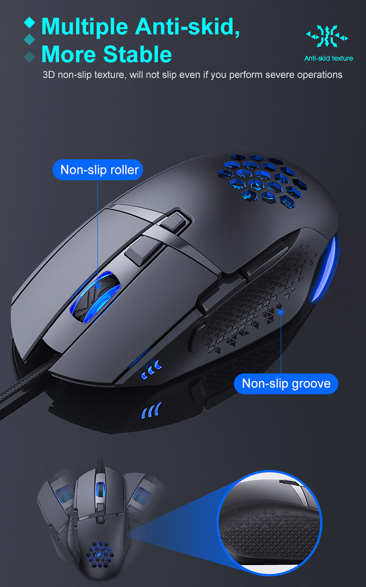 IMICE T90 7200DPI Com Fio de Mouse Mecânica Mouse Hollowed Mouse Com Chave de Fire RGB Optical Camundo