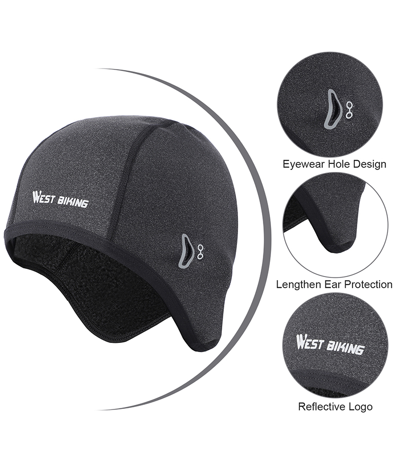 Westbike-Winter-Fleece-Rad-Caps Outdoor-Sport-Hut Winddichte Thermische Headwear [Männer] - Schwarz