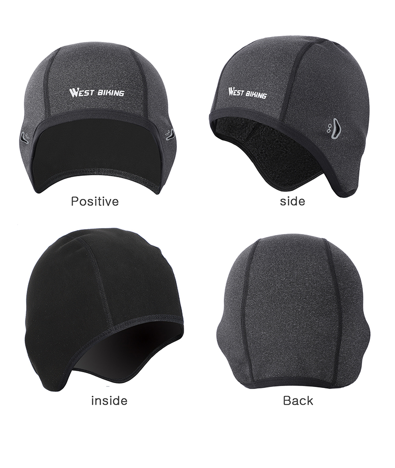 West Biking Winter Fleece Cycling Caps Cappello Sportivo All'aperto Cappello Antivento Headwear Termico [Uomini] - Nero