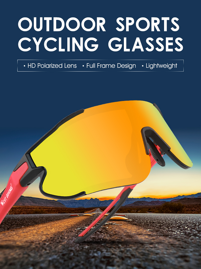 Westbiken Outdoor Sport Polarisierte Sonnenbrille Läuft Fahrrad -sonnenbrille Für Männer/frauen - Rot