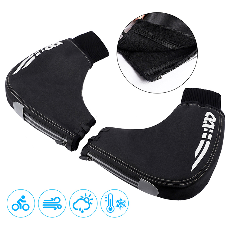 Bicicleta Ocidental Esportes Ciclismo Bicicleta Luvas À Prova De Vento Espessada Bicicleta Motor Bar Capas De Inverno Cobertura Térmica Bike Mão Aquecedor - Preto