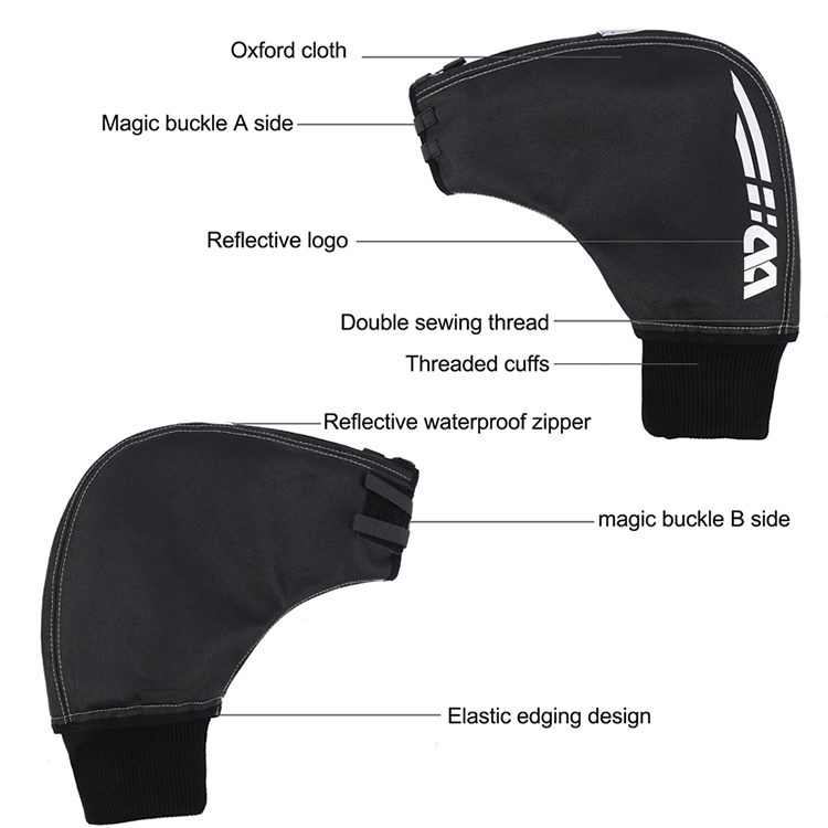 West Biking Sports Sports Guanti Da Ciclismo Guanti Da Ciclismo Antivento Antiv'inspirato Bici Motor Bar Copre Covers Winter Thermal Cover Bike Sharker - Nero