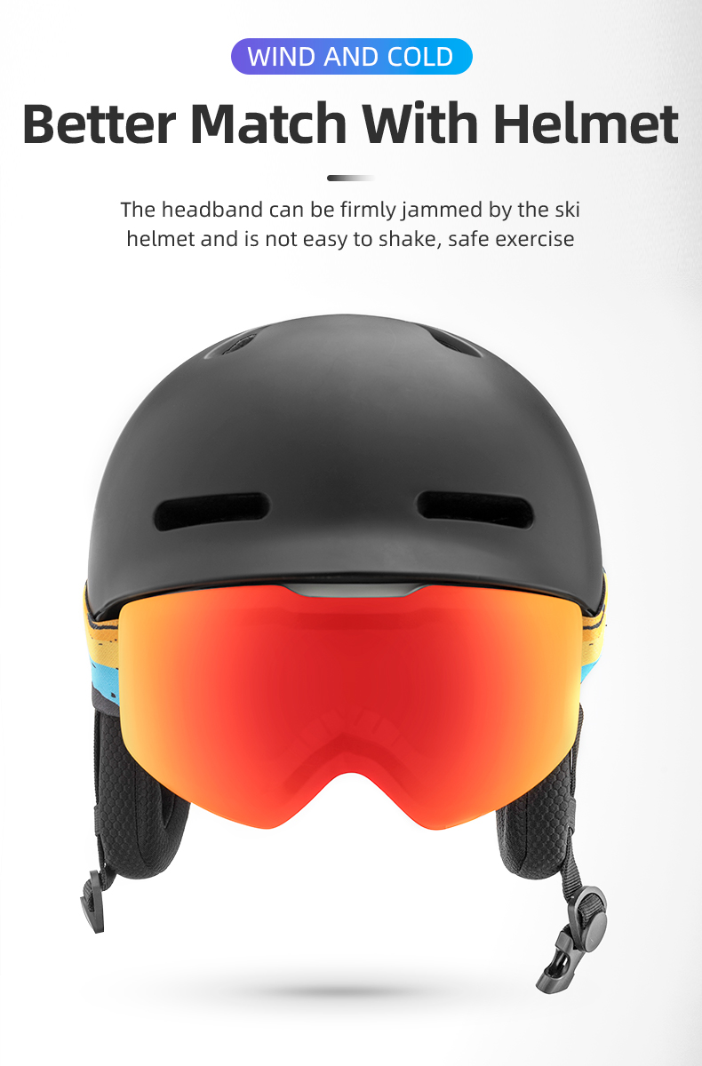 ROCKBROS Ski Goggles Double Anti-fog Lens Wind-proof Bicycle Outdoor Sports Glasses for Man and Women-3