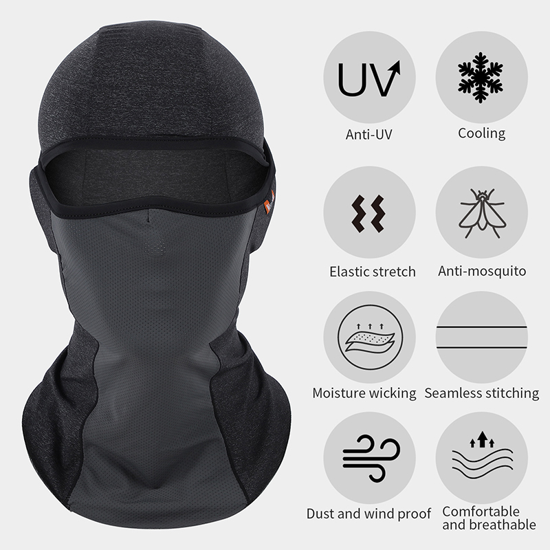 West Biking Unisex Ice Seta Piena Protezione Integrale Sunscreen Mask Sciarpa Summer Outdoor Sports Headgear - Nero